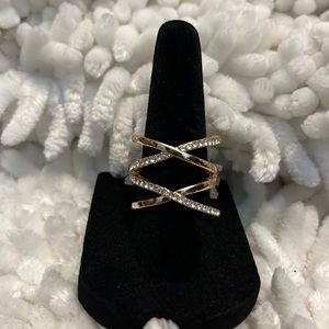 NEW I AM Fashion Double Crossover Ring